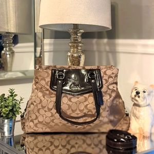Coach Ashley sateen signature satchel  canves tote